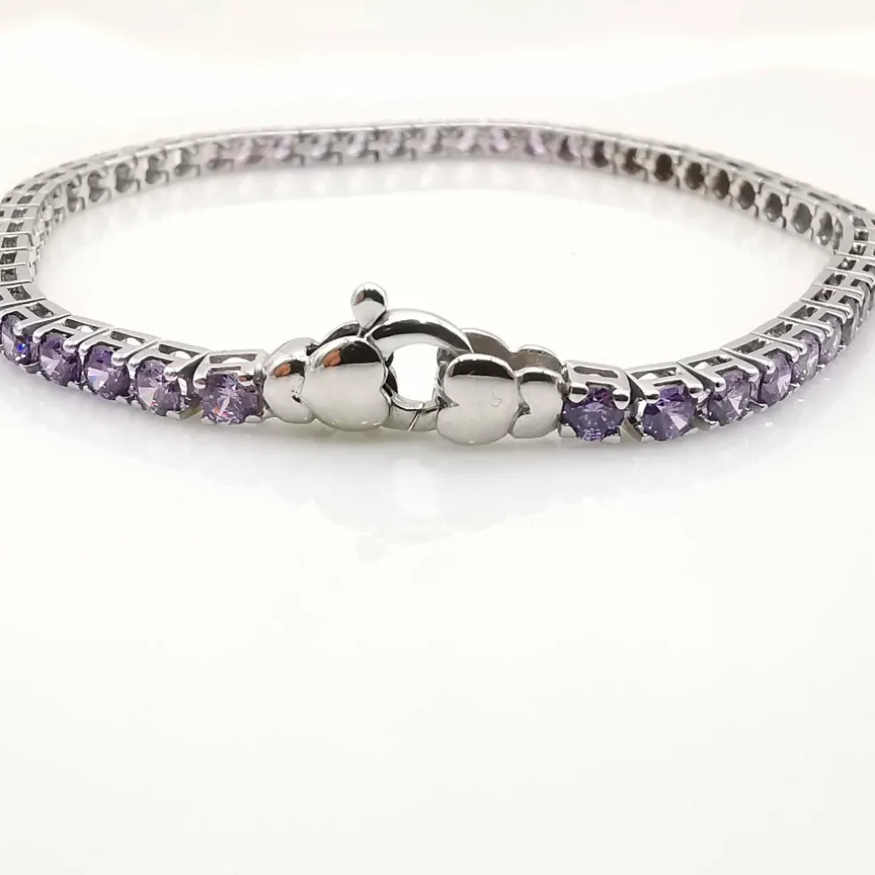 Bracelet or blanc améthyste