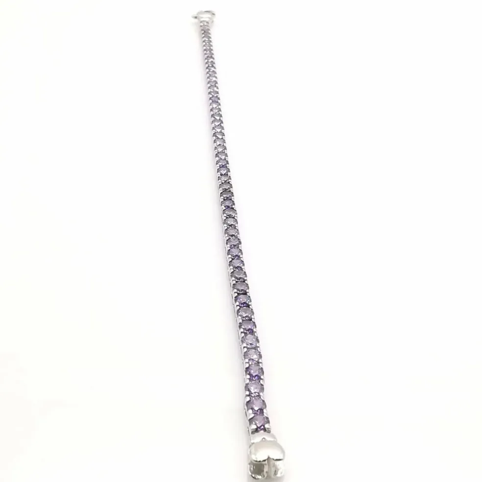 Bracelet or blanc améthyste