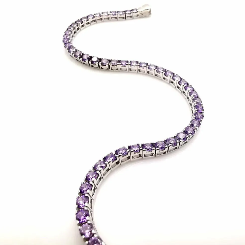 Bracelet or blanc améthyste