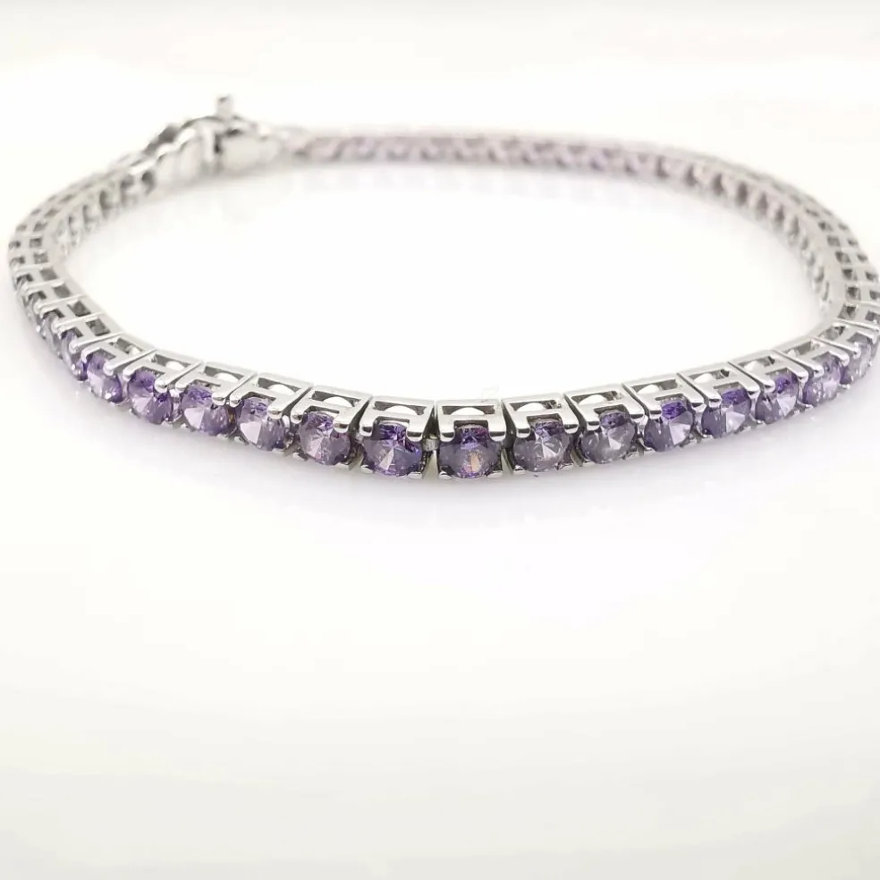 Bracelet or blanc améthyste