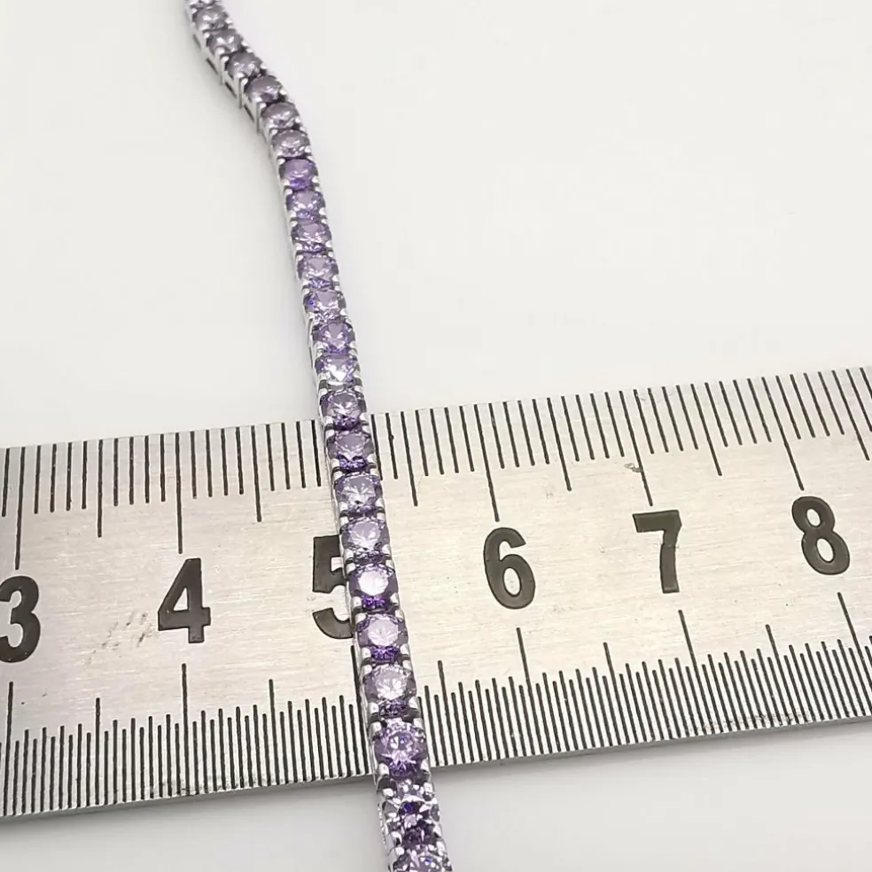 Bracelet or blanc améthyste