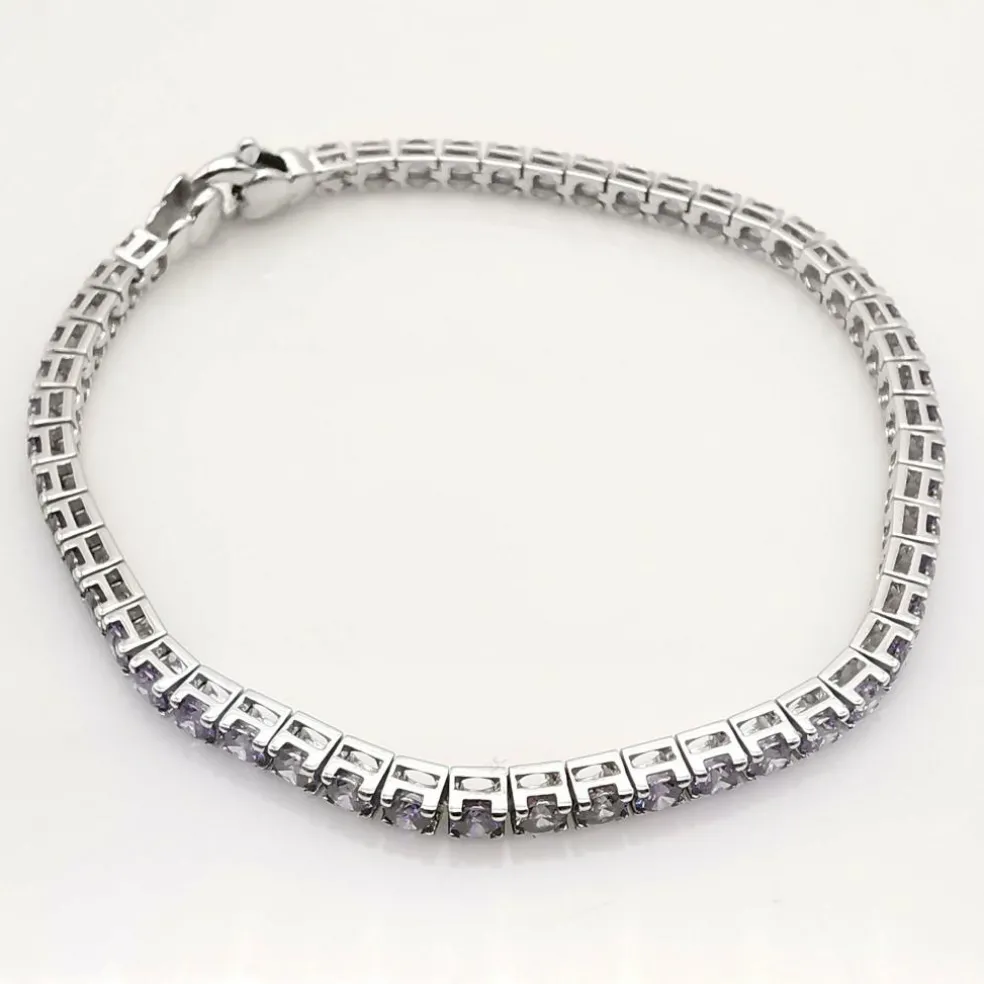 Bracelet or blanc améthyste