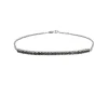 Bracelet or blanc barrette diamants noirs