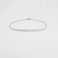 Bracelet or blanc barrette de diamants 0.55ct