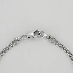 Bracelet or blanc barrette de diamants noirs