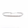 Bracelet or blanc boules et barrettes diamants