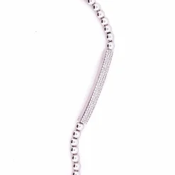 Bracelet or blanc boules et barrettes diamants
