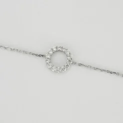 Bracelet or blanc cercle de diamants