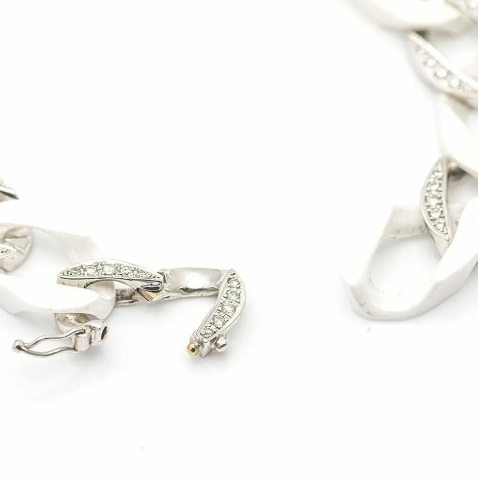 Bracelet Or blanc Céramique Diamants