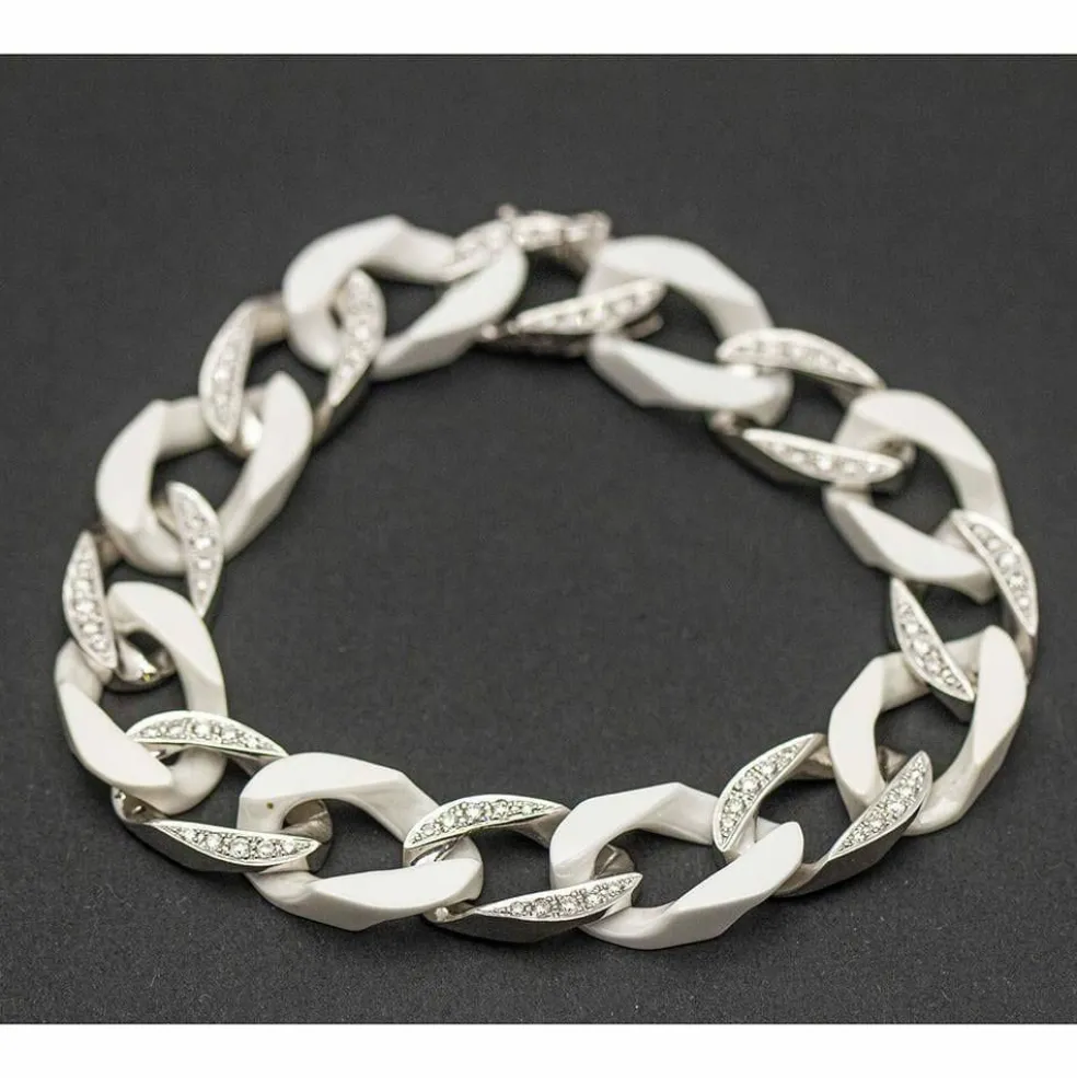 Bracelet Or blanc Céramique Diamants