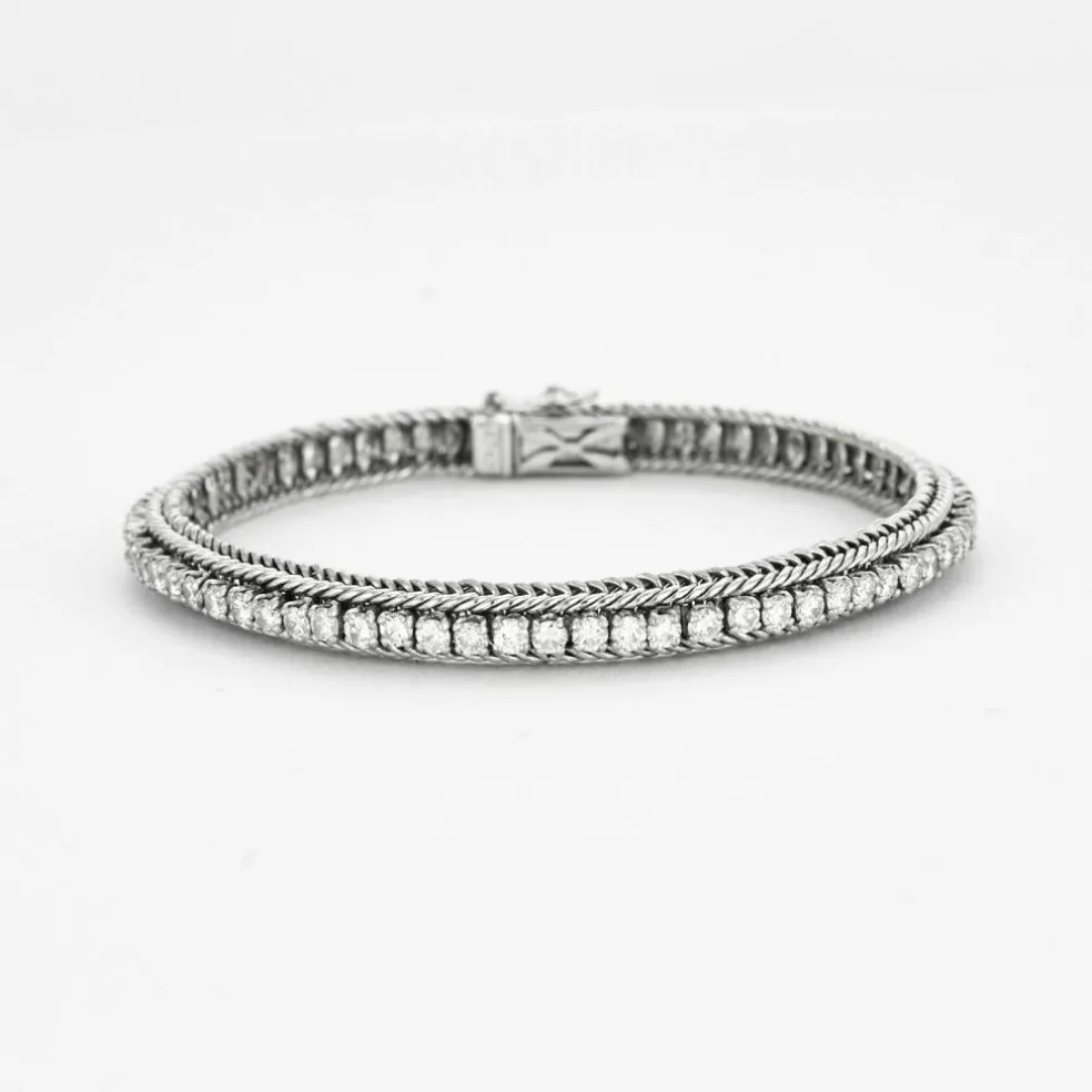 Bracelet or blanc, diamants