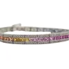 Bracelet or blanc, diamants et saphirs multi-couleurs
