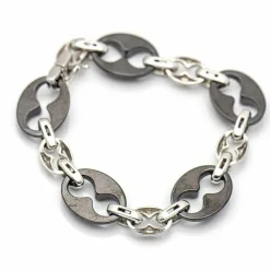 Bracelet Or blanc Diamants Céramique noire