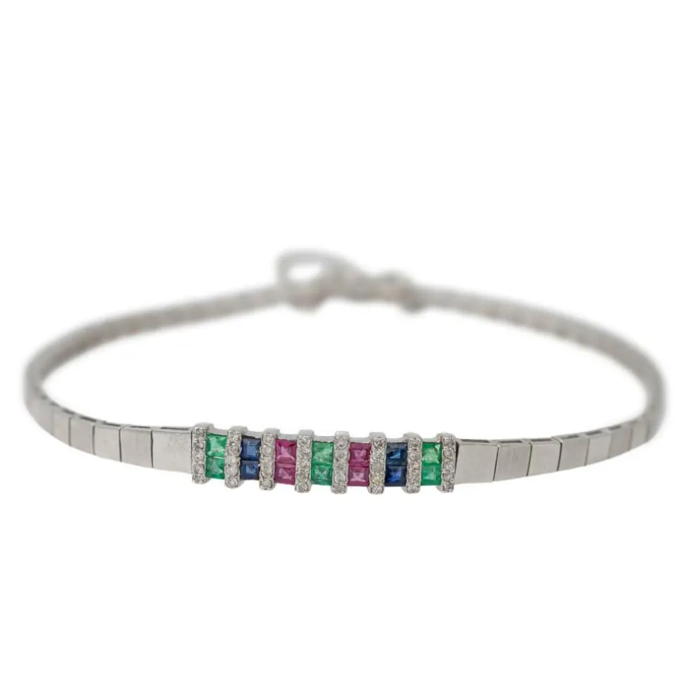 Bracelet Or blanc Emeraude