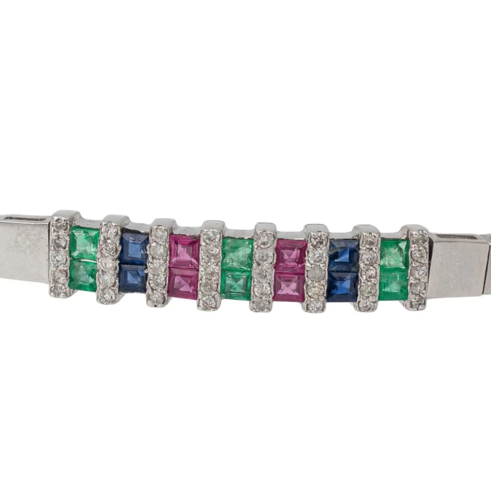Bracelet Or blanc Emeraude