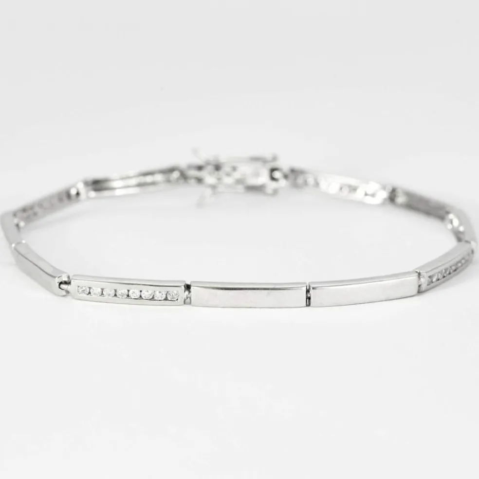 Bracelet or blanc et diamants