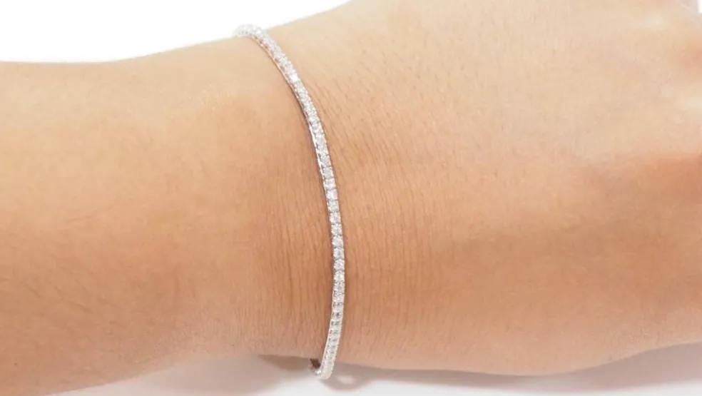 Bracelet or blanc et diamants