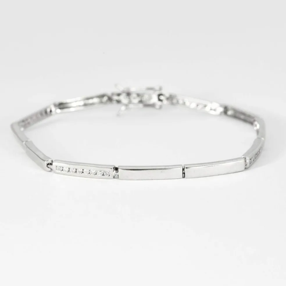 Bracelet or blanc et diamants