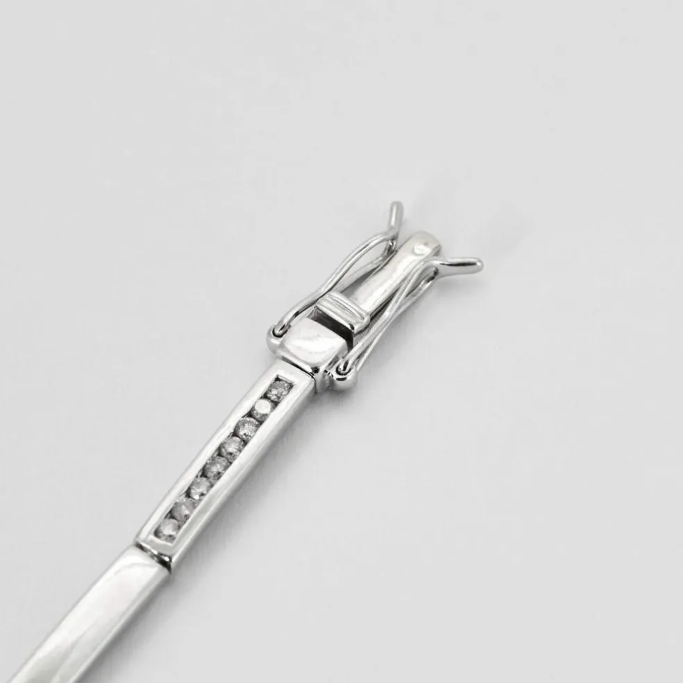 Bracelet or blanc et diamants