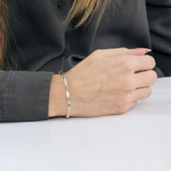 Bracelet or blanc et jaune, diamants