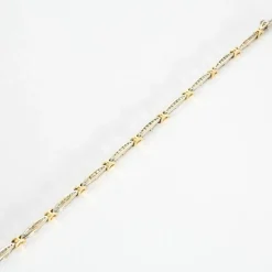 Bracelet or blanc et jaune, diamants