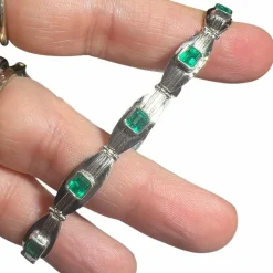 Bracelet or blanc émeraude