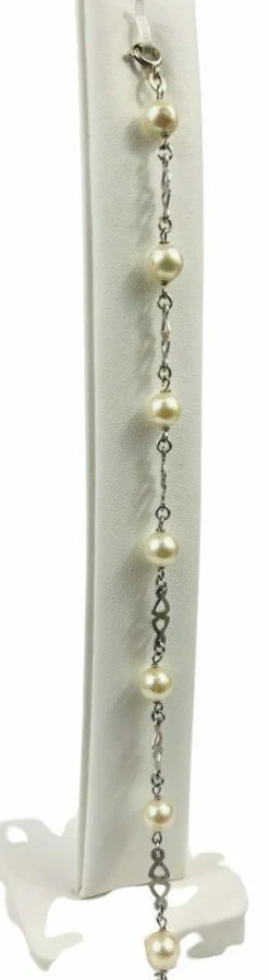 Bracelet Or Blanc Perles de Cultures
