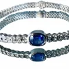 Bracelet or blanc saphir et brillants