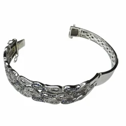Bracelet or blanc saphirs diamants