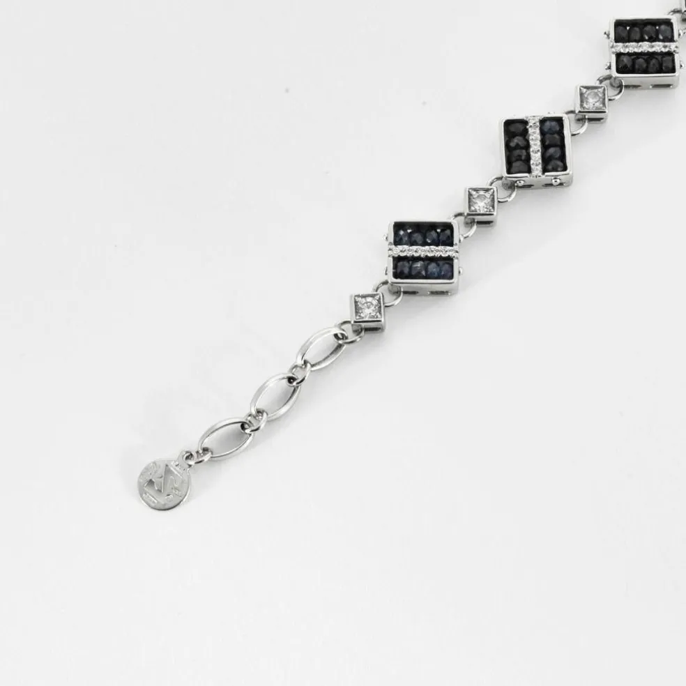 Bracelet or blanc saphirs