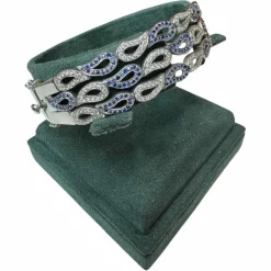 Bracelet or blanc saphirs diamants
