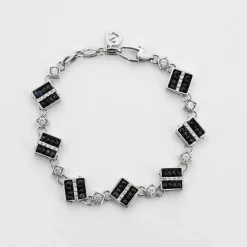 Bracelet or blanc saphirs
