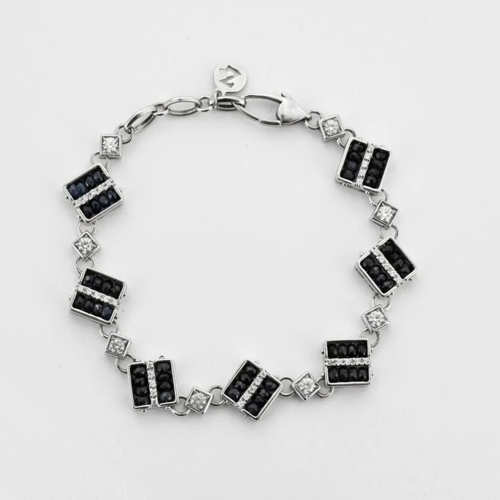 Bracelet or blanc saphirs