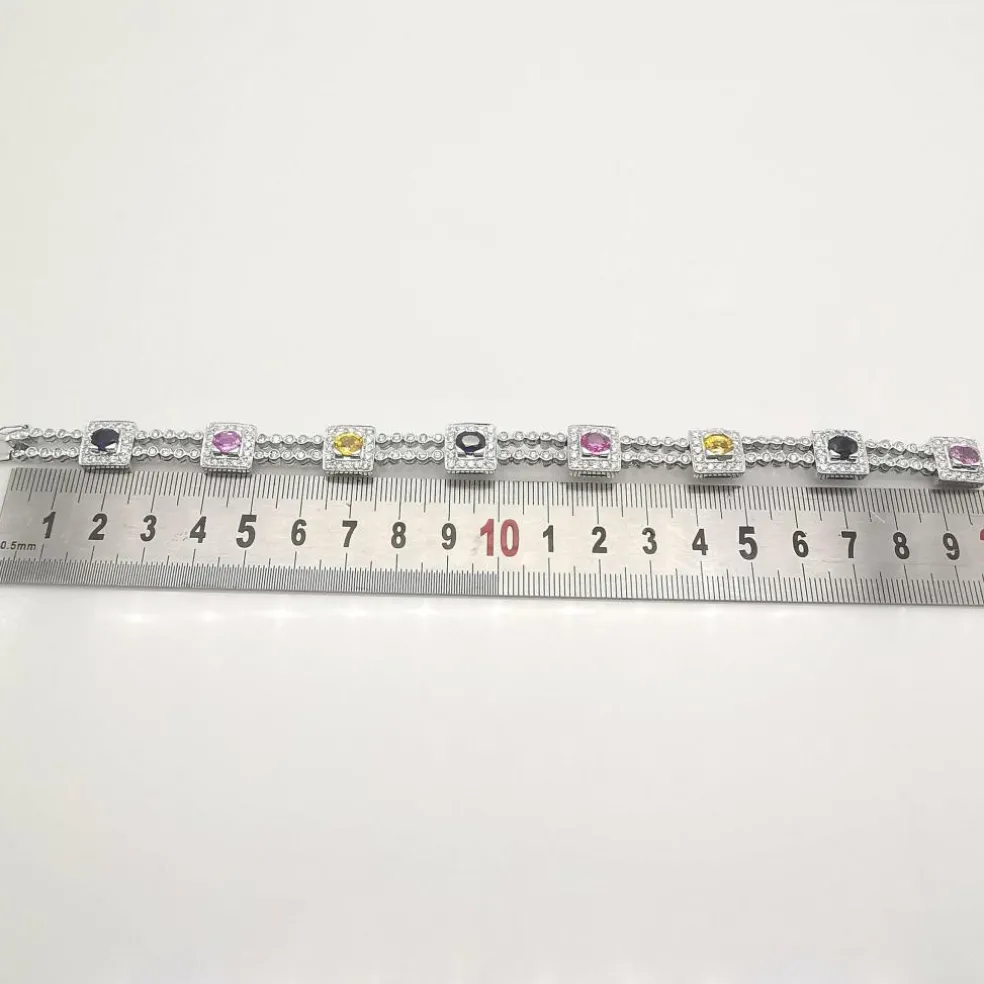 Bracelet or blanc saphirs diamants certifié HRD Anvers