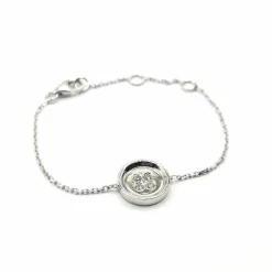 Bracelet or blanc serti de diamants signé Ely Bela