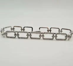Bracelet or blanc serti de diamants naturels