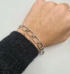 Bracelet or blanc serti de diamants naturels