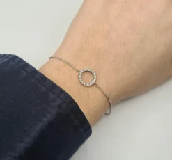 Bracelet or blanc serti de diamants naturels
