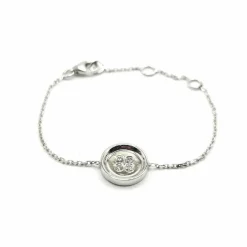 Bracelet or blanc serti de diamants signé Ely Bela