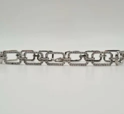 Bracelet or blanc serti de diamants naturels
