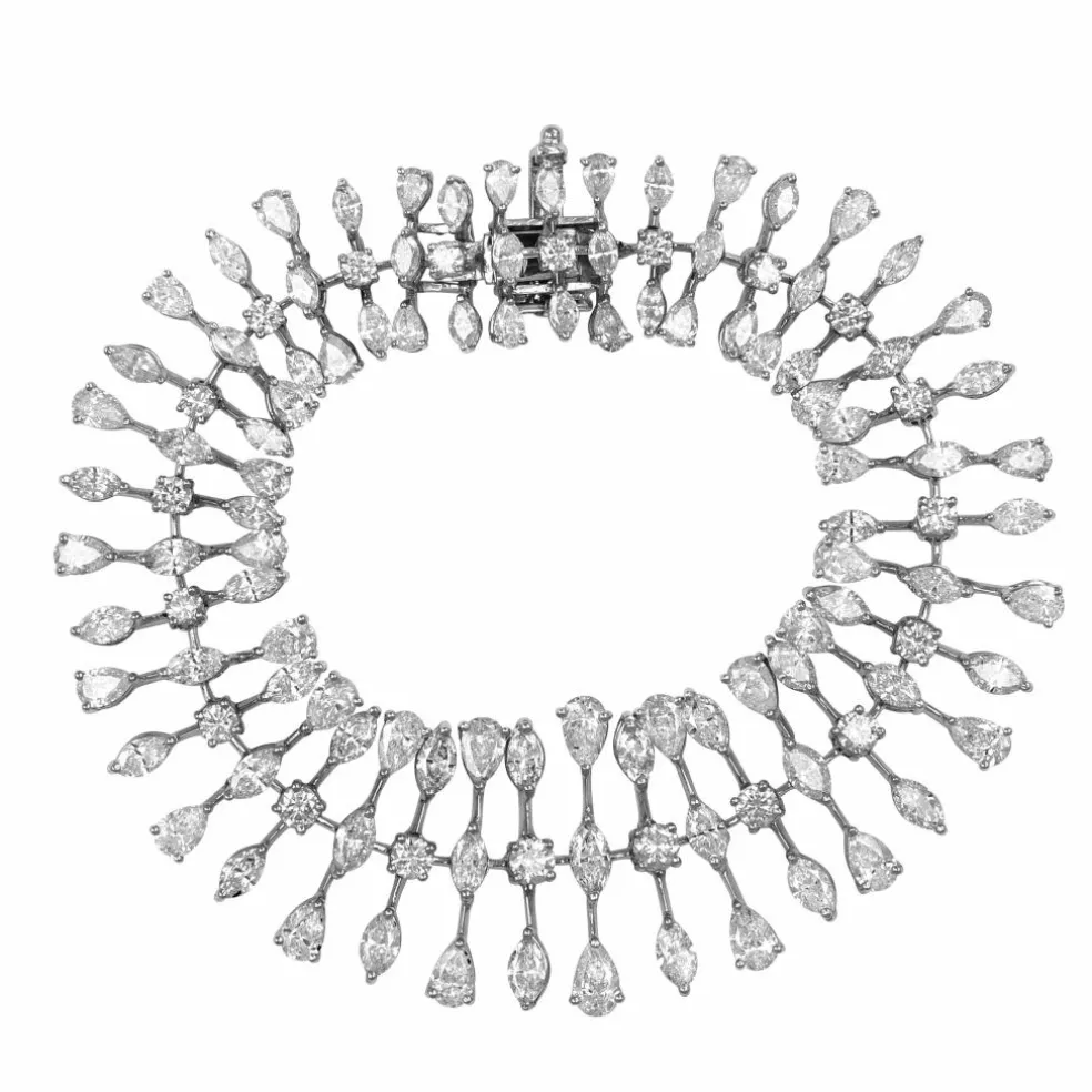 Bracelet Or Gris et Diamants