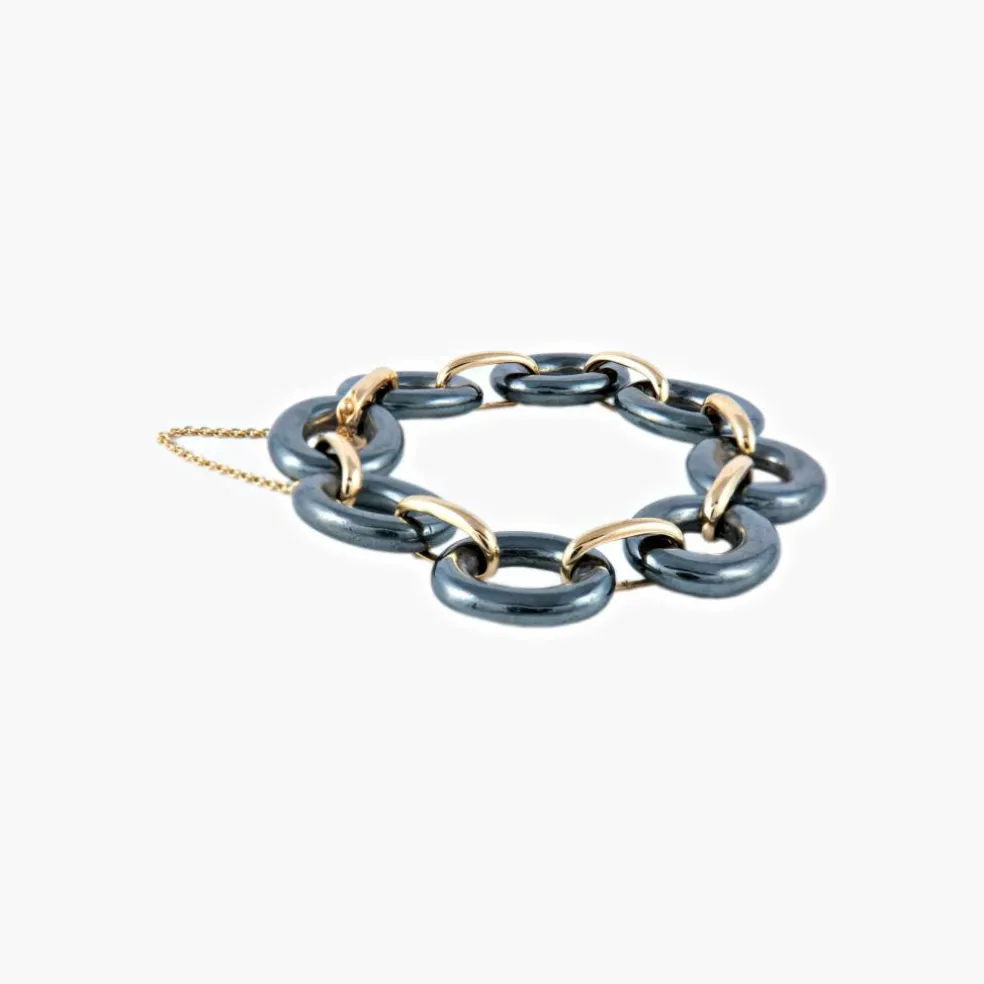 Bracelet Or Hématite