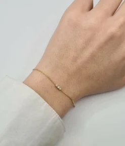 Bracelet or jaune 18 carats sertie de diamants