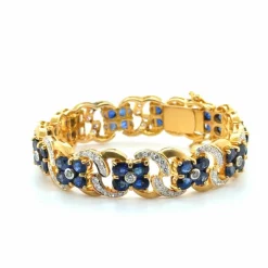 Bracelet Or Jaune 22 carats - Saphirs et Diamants