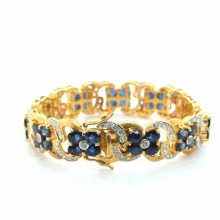 Bracelet Or Jaune 22 carats - Saphirs et Diamants