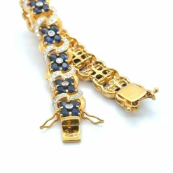 Bracelet Or Jaune 22 carats - Saphirs et Diamants