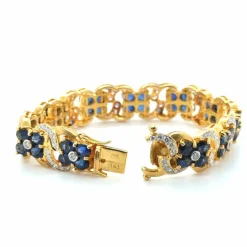 Bracelet Or Jaune 22 carats - Saphirs et Diamants