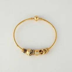 Bracelet or jaune 18 k et ses charms