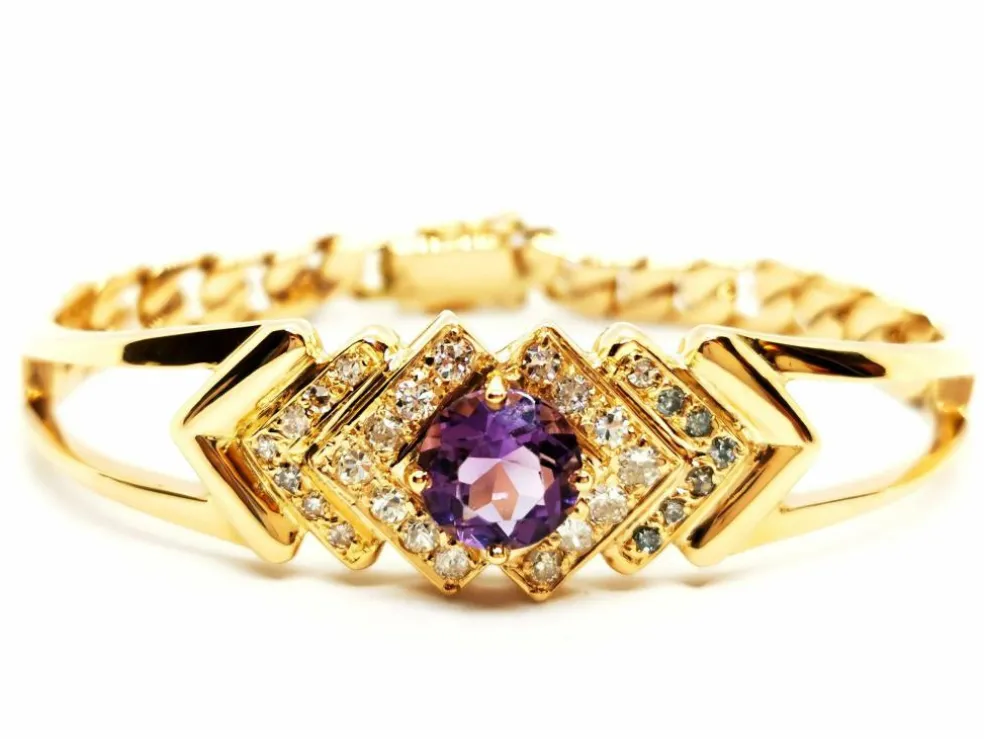Bracelet Or jaune Améthyste