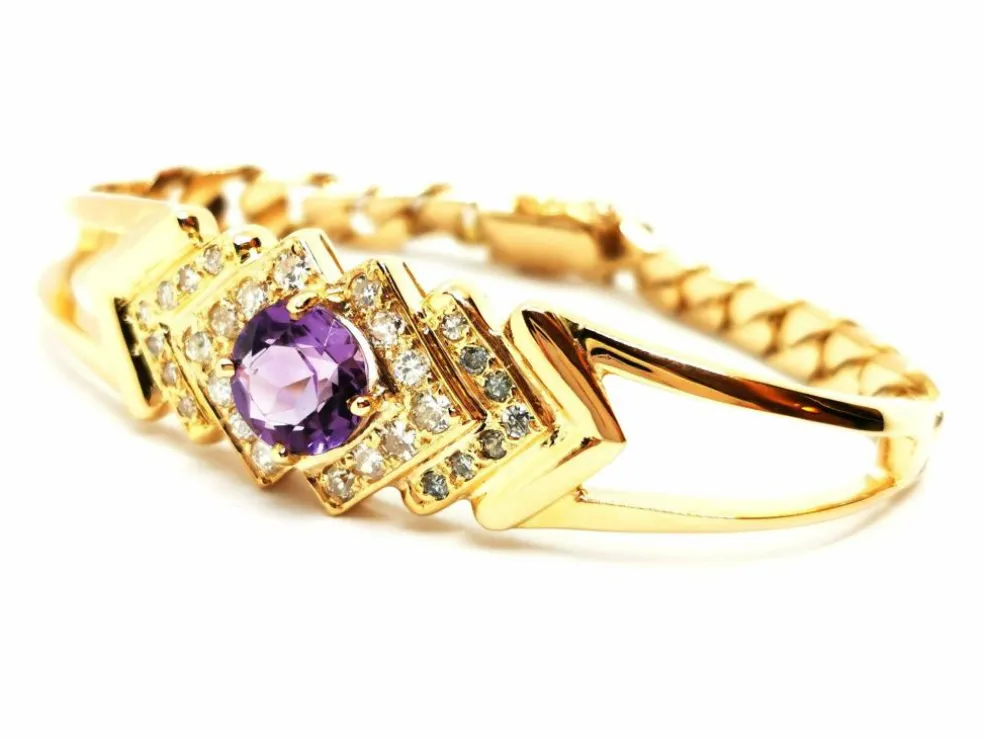 Bracelet Or jaune Améthyste